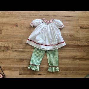 Smocked Christmas set 3T